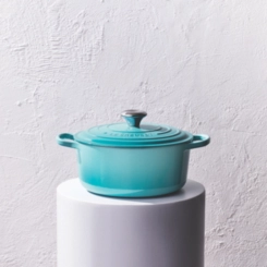 Panela Redonda Signature 24 cm Azul Caribe Le Creuset