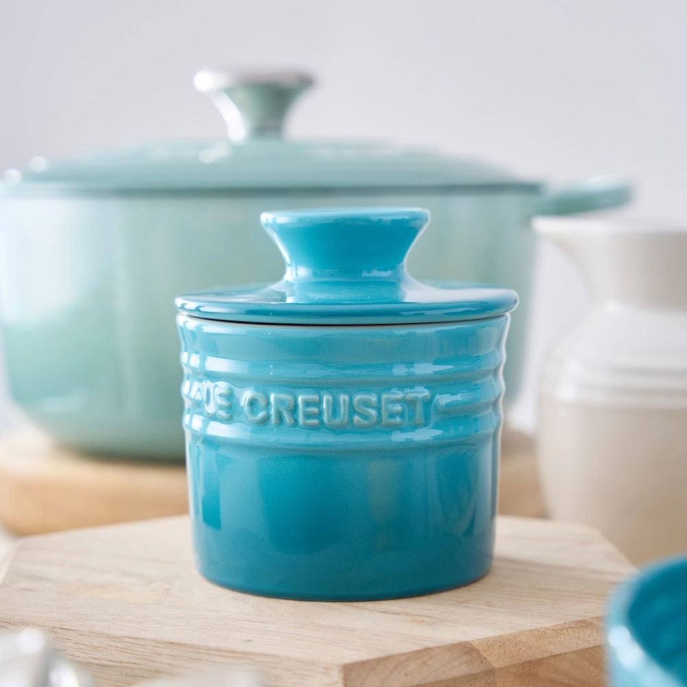 Manteigueira Francesa de Cerâmica Azul Caribe Le Creuset
