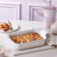 Travessa Retangular de Cerâmica Heritage 32 cm Meringue Le Creuset