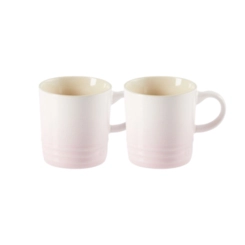 Jogo 2 Canecas Espresso de Cerâmica 100 ml Shell Pink Le Creuset