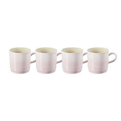 Jogo 4 Canecas Espresso de Cerâmica 100 ml Shell Pink Le Creuset