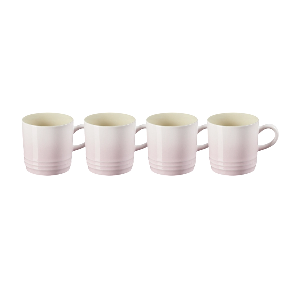 Jogo 4 Canecas Espresso de Cerâmica 100 ml Shell Pink Le Creuset