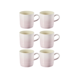 Jogo 6 Canecas Espresso de Cerâmica 100 ml Shell Pink Le Creuset