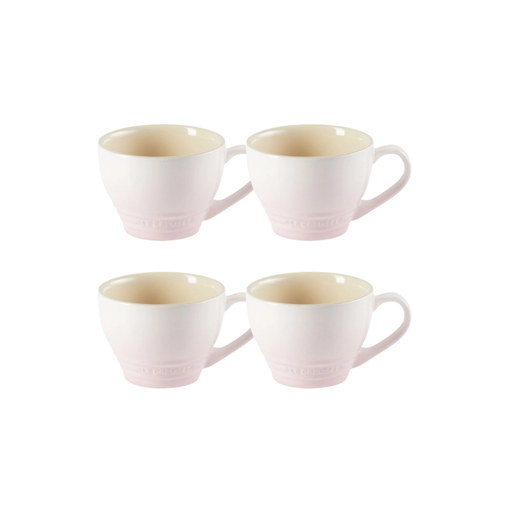 Jogo 4 Canecas Bistrô de Cerâmica 400 ml Shell Pink Le Creuset