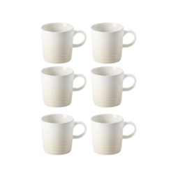 Jogo 6 Canecas Espresso de Cerâmica 100 ml Meringue Le Creuset