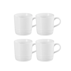 Jogo 4 Canecas Cappuccino de Cerâmica 200 ml Branco Le Creuset