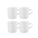 Jogo 4 Canecas Cappuccino de Cerâmica 200 ml Branco Le Creuset
