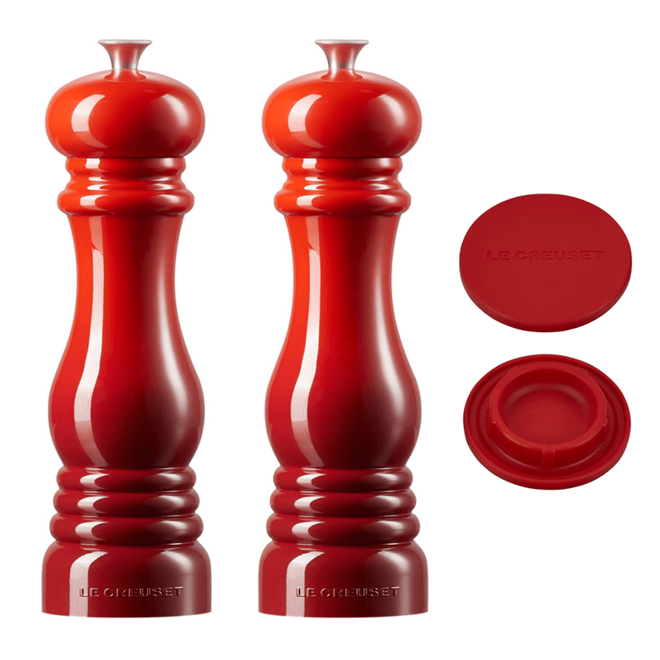 Kit Moedores de Sal e Pimenta 21 cm Vermelho com Tampa Le Creuset