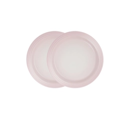 Jogo de 2 Pratos Rasos de Cerâmica 22 cm Shell Pink Le Creuset