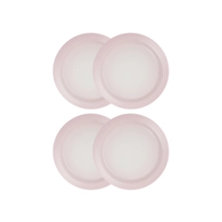 Jogo de 4 Pratos Rasos de Cerâmica 22 cm Shell Pink Le Creuset