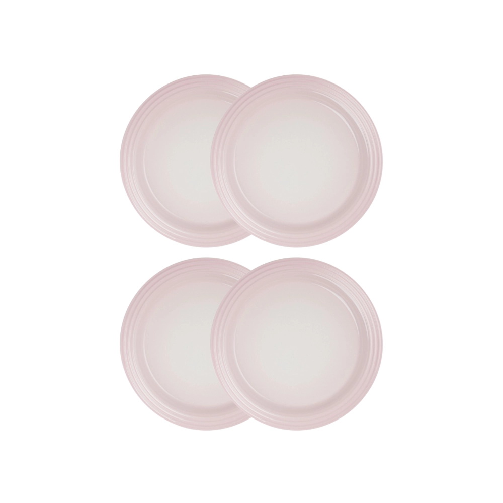 Jogo de 4 Pratos Rasos de Cerâmica 22 cm Shell Pink Le Creuset