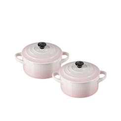 Jogo 2 Mini Cocotte de Cerâmica 10 cm Shell Pink Le Creuset