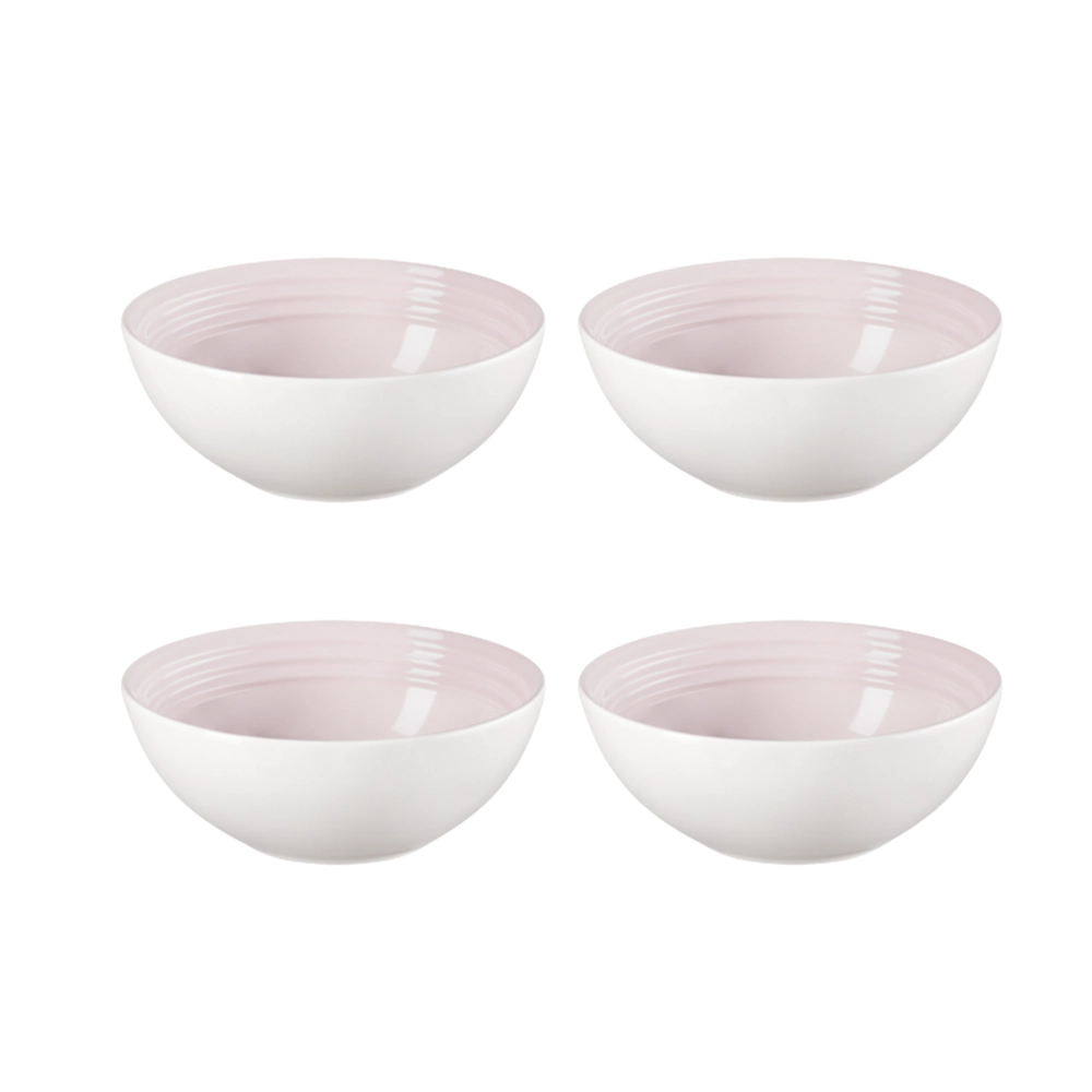 Jogo de 4 Bowls para Cereal de Cerâmica 16 cm Shell Pink Le Creuset