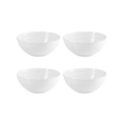 Jogo de 4 Bowls para Cereal de Cerâmica 16 cm Branco Le Creuset