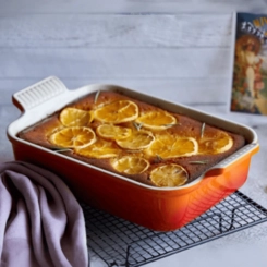 Travessa Retangular de Cerâmica Heritage 19 cm Laranja Le Creuset