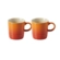 Jogo 2 Canecas Cappuccino de Cerâmica 200 ml Laranja Le Creuset