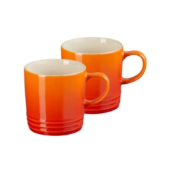 Jogo 2 Canecas de Chá de Cerâmica 350 ml Laranja Le Creuset