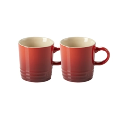 Jogo 2 Canecas Espresso de Cerâmica 100 ml Vermelho Le Creuset