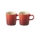 Jogo 2 Canecas Espresso de Cerâmica 100 ml Vermelho Le Creuset