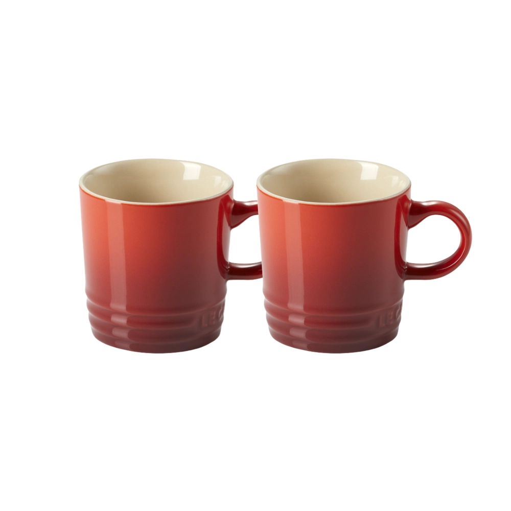 Jogo 2 Canecas Espresso de Cerâmica 100 ml Vermelho Le Creuset