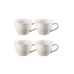 Jogo 4 Canecas Bistrô de Cerâmica 400 ml Meringue Le Creuset