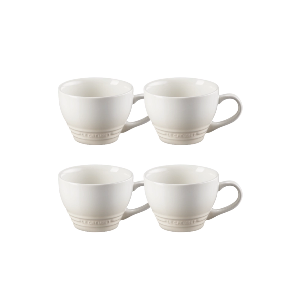 Jogo 4 Canecas Bistrô de Cerâmica 400 ml Meringue Le Creuset