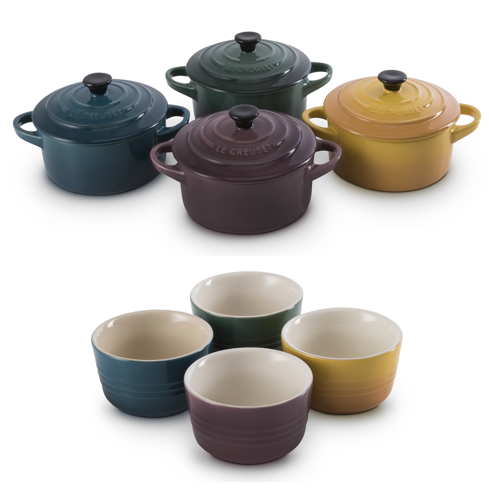 Kit Mini Cocotte e Mini Ramekin Botanique 8 Peças Le Creuset
