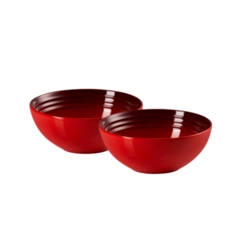 Jogo de 2 Bowls para Cereal de Cerâmica 16 cm Vermelho Le Creuset