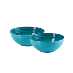 Jogo de 2 Bowls para Cereal de Cerâmica 16 cm Azul Caribe Le Creuset