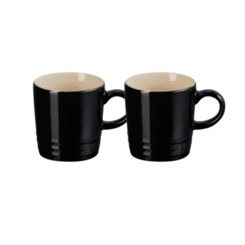 Jogo 2 Canecas Cappuccino de Cerâmica 200 ml Preto Le Creuset