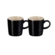 Jogo 2 Canecas Cappuccino de Cerâmica 200 ml Preto Le Creuset