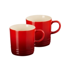 Jogo 2 Canecas de Chá de Cerâmica 350 ml Vermelho Le Creuset