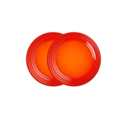 Jogo de 2 Pratos Rasos de Cerâmica 22 cm Laranja Le Creuset