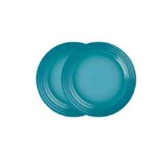 Jogo de 2 Pratos Rasos de Cerâmica 22 cm Azul Caribe Le Creuset