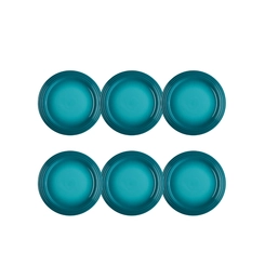 Jogo de 6 Pratos Rasos de Cerâmica 22 cm Azul Caribe Le Creuset