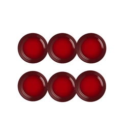 Jogo de 6 Pratos Rasos de Cerâmica 22 cm Vermelho Le Creuset