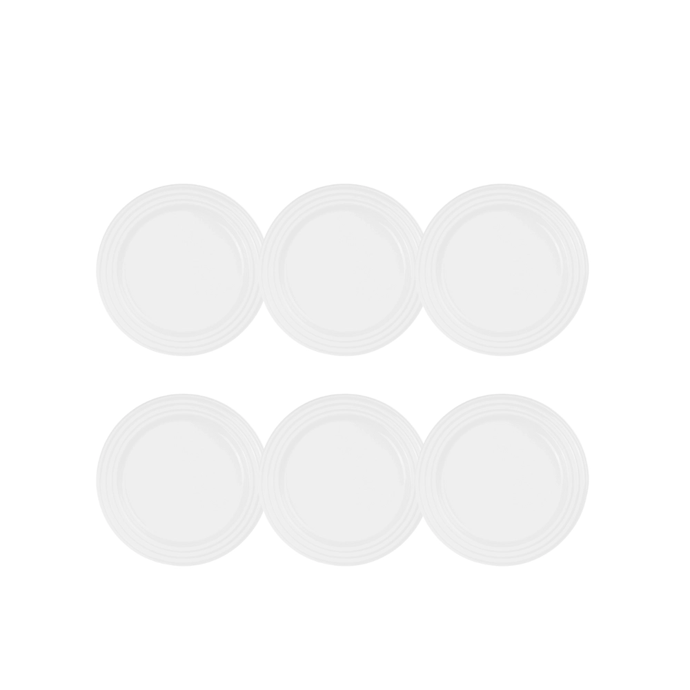 Jogo de 6 Pratos Rasos de Cerâmica 22 cm Branco Le Creuset