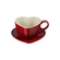 Caneca Coração com Pires em Cerâmica 220 ml Vermelho Le Creuset