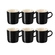 Jogo 6 Canecas Cappuccino de Cerâmica 200 ml Preto Le Creuset