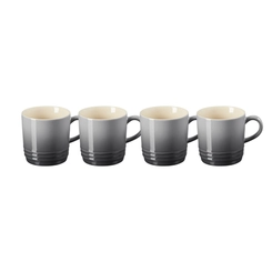 Jogo 4 Canecas Espresso de Cerâmica 100 ml Flint Le Creuset
