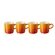 Jogo 4 Canecas Espresso de Cerâmica 100 ml Laranja Le Creuset
