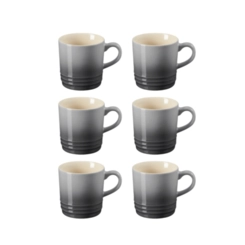 Jogo 6 Canecas Espresso de Cerâmica 100 ml Flint Le Creuset