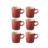 Jogo 6 Canecas Espresso de Cerâmica 100 ml Vermelho Le Creuset