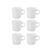 Jogo 6 Canecas Espresso de Cerâmica 100 ml Branco Le Creuset