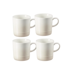Jogo 4 Canecas de Chá de Cerâmica 350 ml Meringue Le Creuset