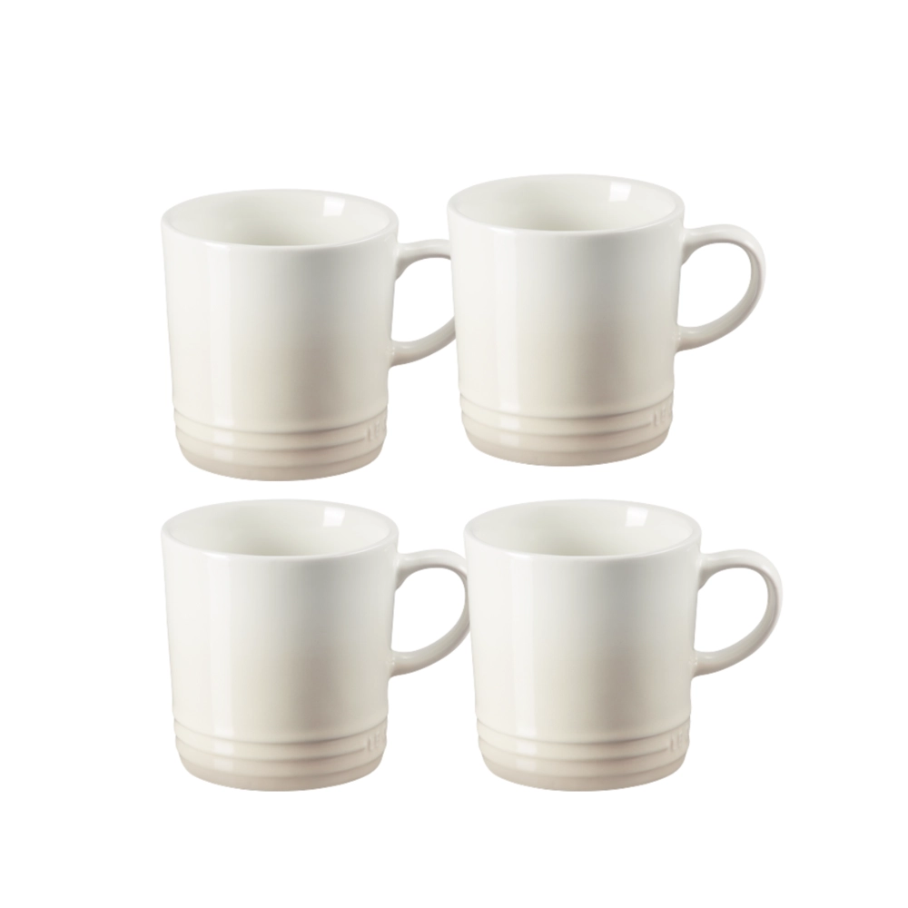 Jogo 4 Canecas de Chá de Cerâmica 350 ml Meringue Le Creuset
