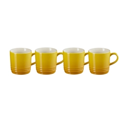 Jogo 4 Canecas Espresso de Cerâmica 100 ml Nectar Le Creuset