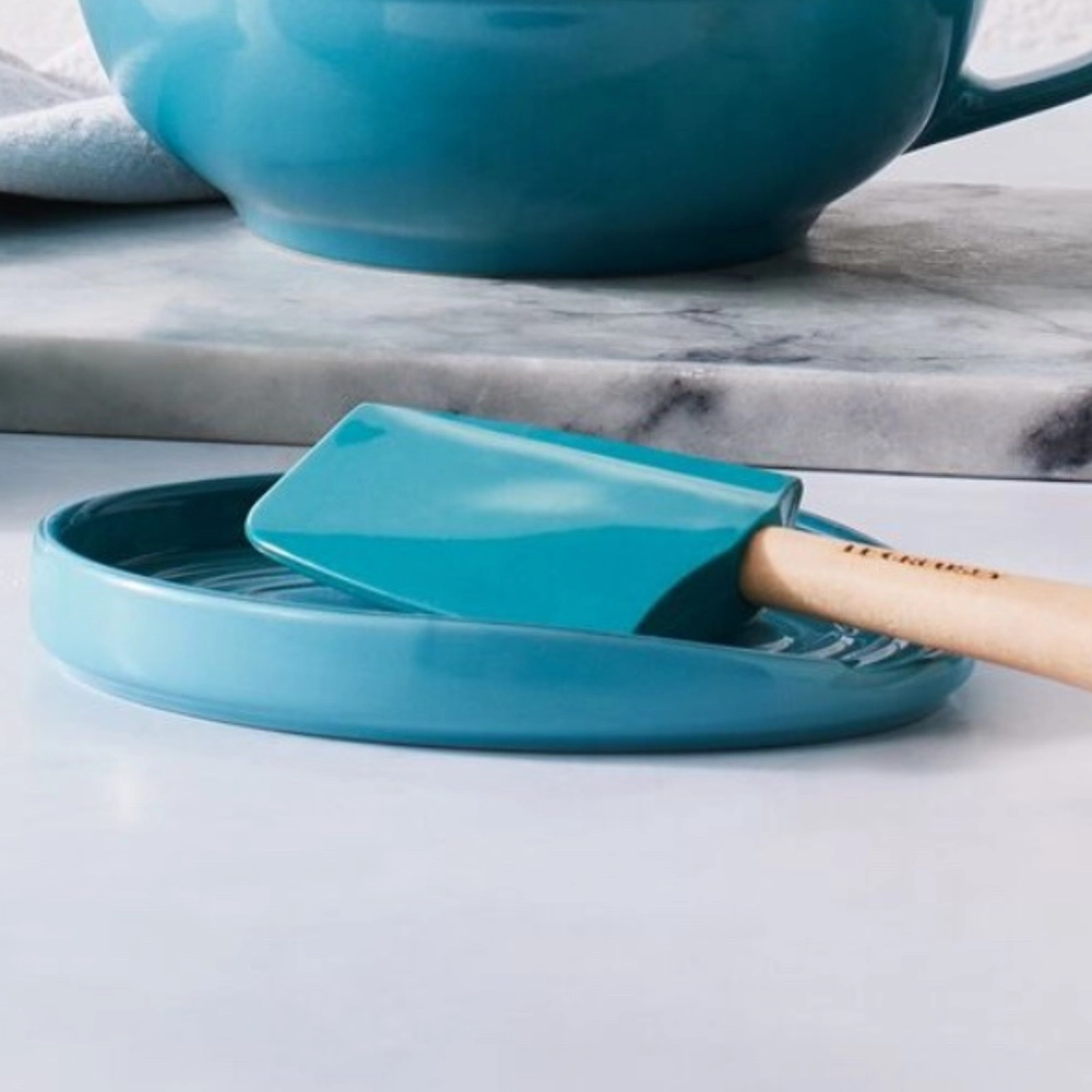 Descanso Oval de Colher de Cerâmica Azul Caribe Le Creuset