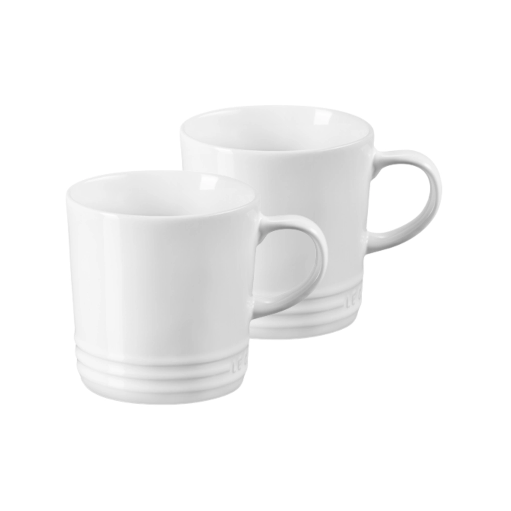 Jogo 2 Canecas de Chá de Cerâmica 350 ml Branco Le Creuset