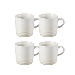 Jogo 4 Canecas Cappuccino de Cerâmica 200 ml Meringue Le Creuset